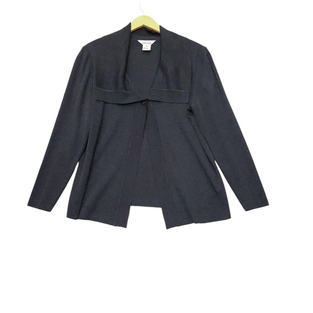 Vintage Exclusively Misook Women Cardigan Size XL Black Career Office Church